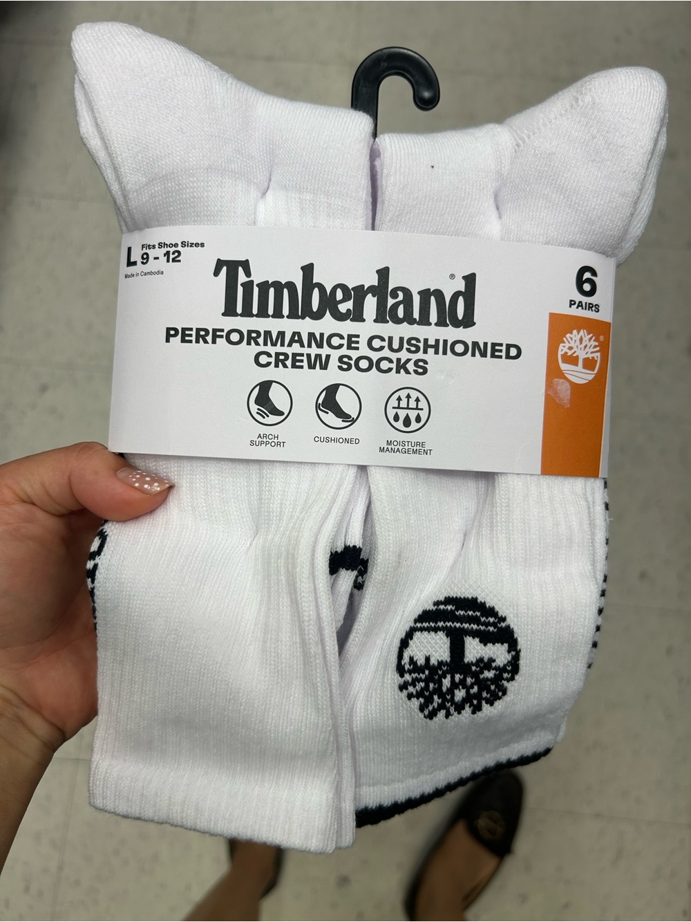 Timberland men’s Performance Cushioned Crew Socks (6 Pack)